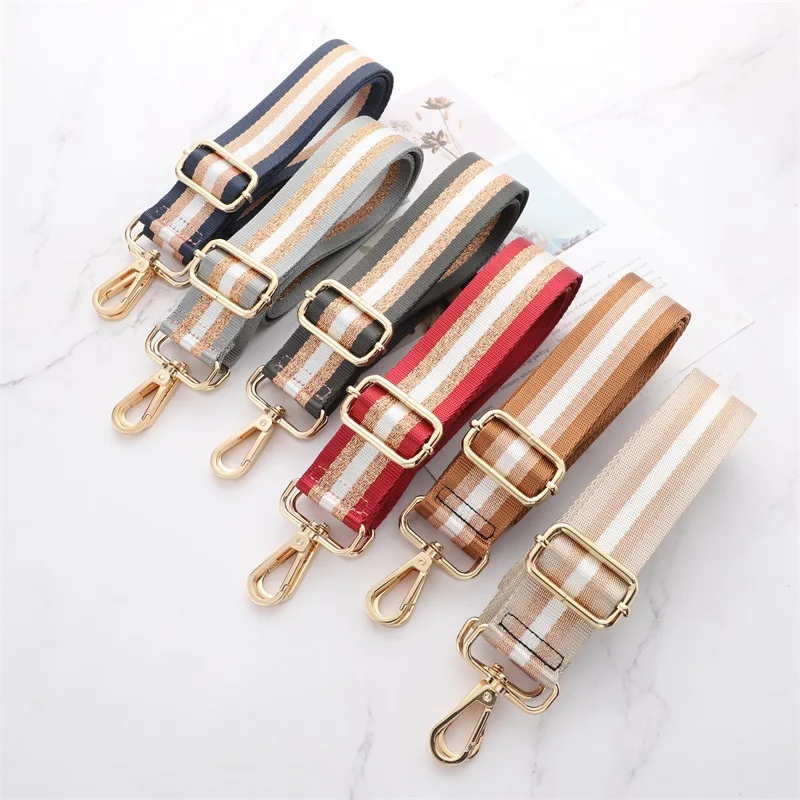 Adjustable Removable Shoulder Bag Strap for Women Nylon Crossbody Messenger Handbag Belt Fashion Striped Replacement Accessories - Image 3
